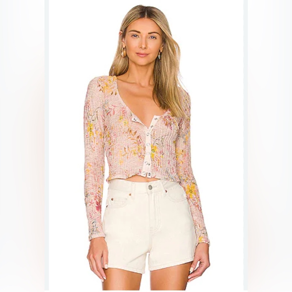 Free People We The Free Women's Angelina Floral Print Crop Top Large